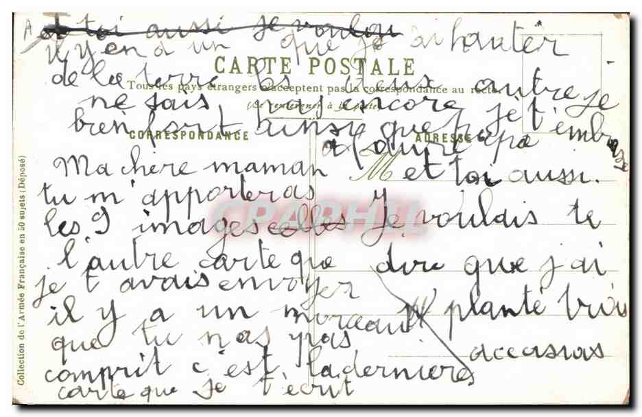 Chasseur à cheval — A. Palmi de Rosa, n° 36 — Verso