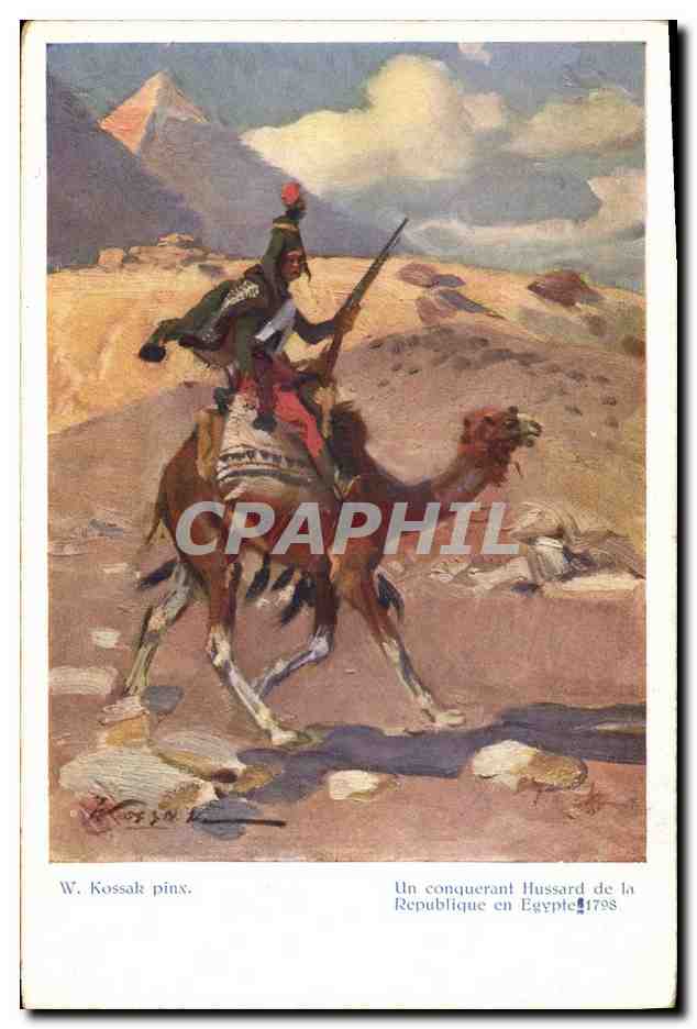 Un conquérant Hussard de la République en Égypte 1798 — W. Kossak pinx. — Édition du Salon des Peintres Polonais à Cracovie