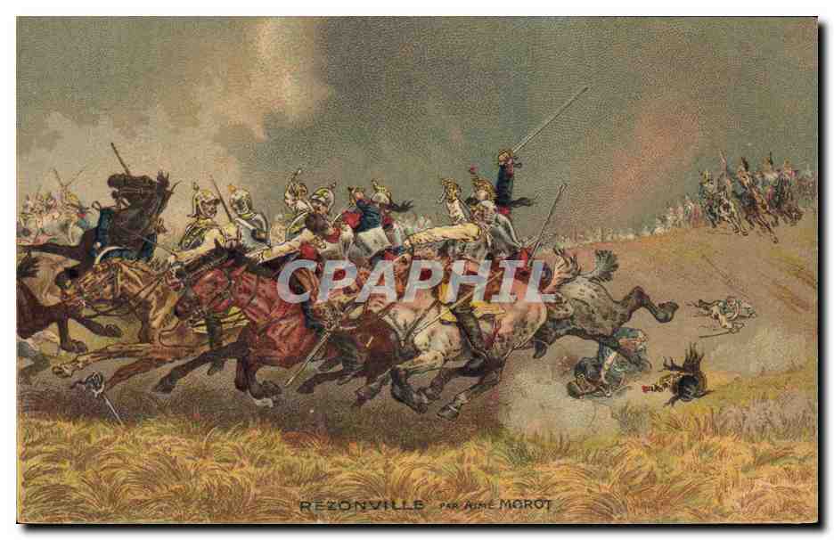 Bataille de Rezonville — scène de combat à cheval — par Annie Morot