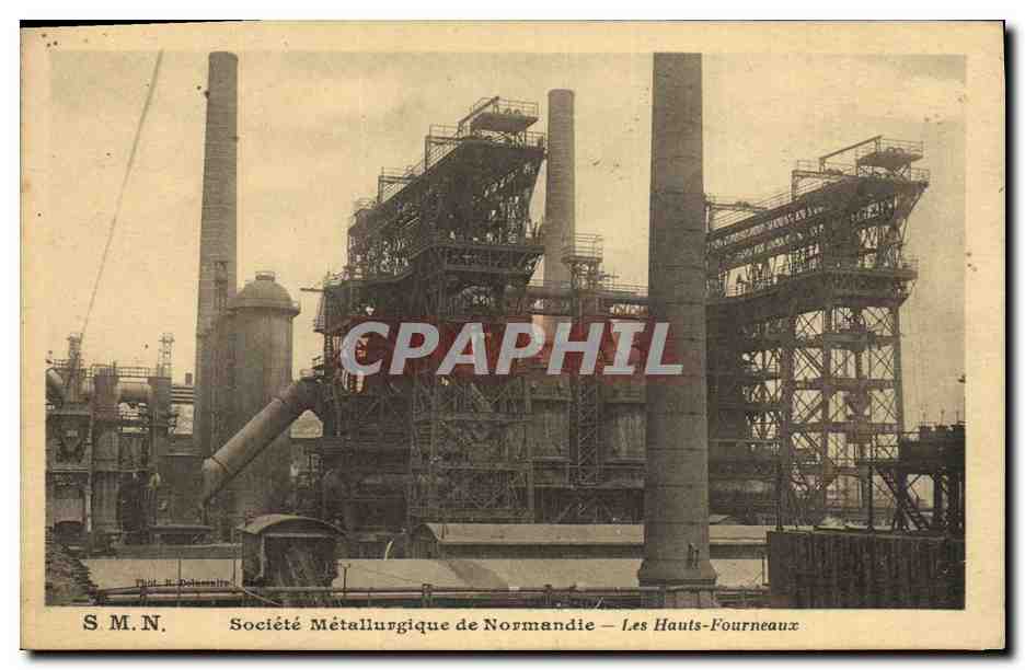 CPA Mine Mines SMN Societe Metallurgique de Normandie Les Hauts Fourneaux