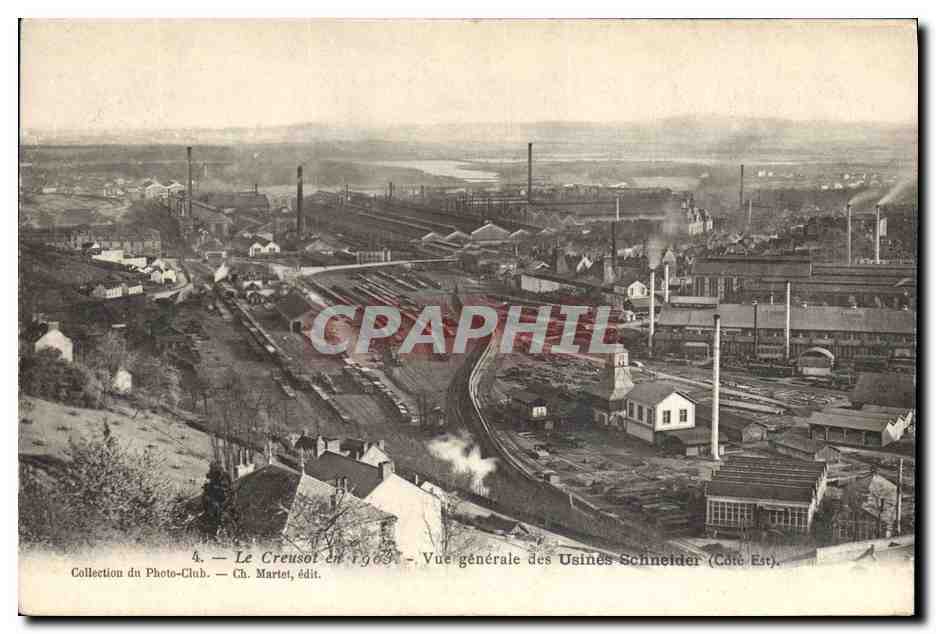 CPA Mine Mines Le Creusot en 1903 Vue generale des usines Schneider Cote Est