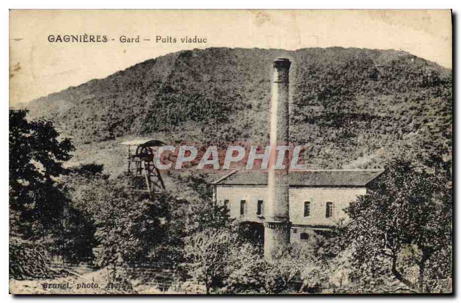 CPA Mine Mines Gagnieres Gard Puits viaduc