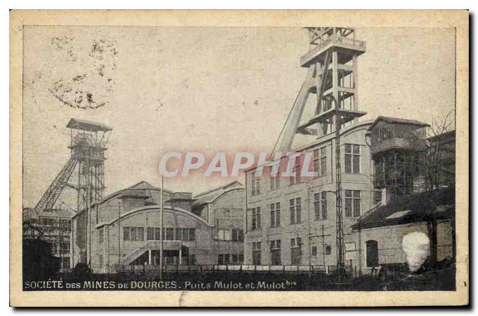 CPA Mine Mines Societe des Mines de Dourges Puits Mulot et Mulot Bis