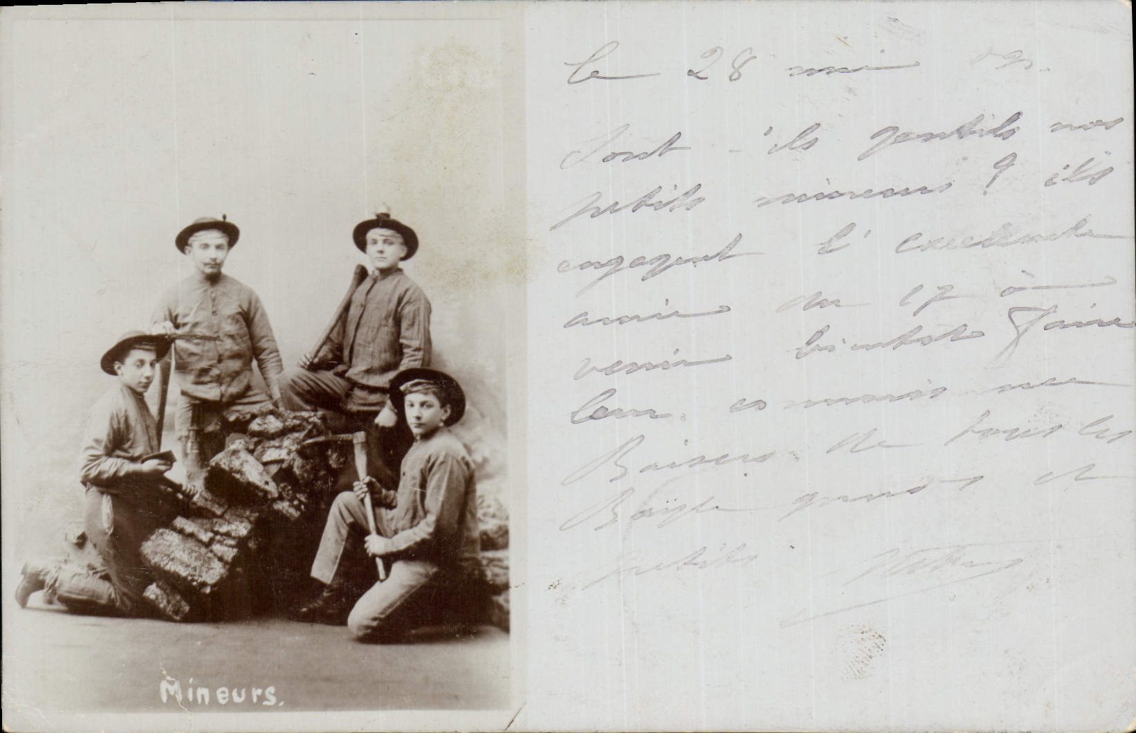 CARTE PHOTO Lens Mine Mines Mineurs