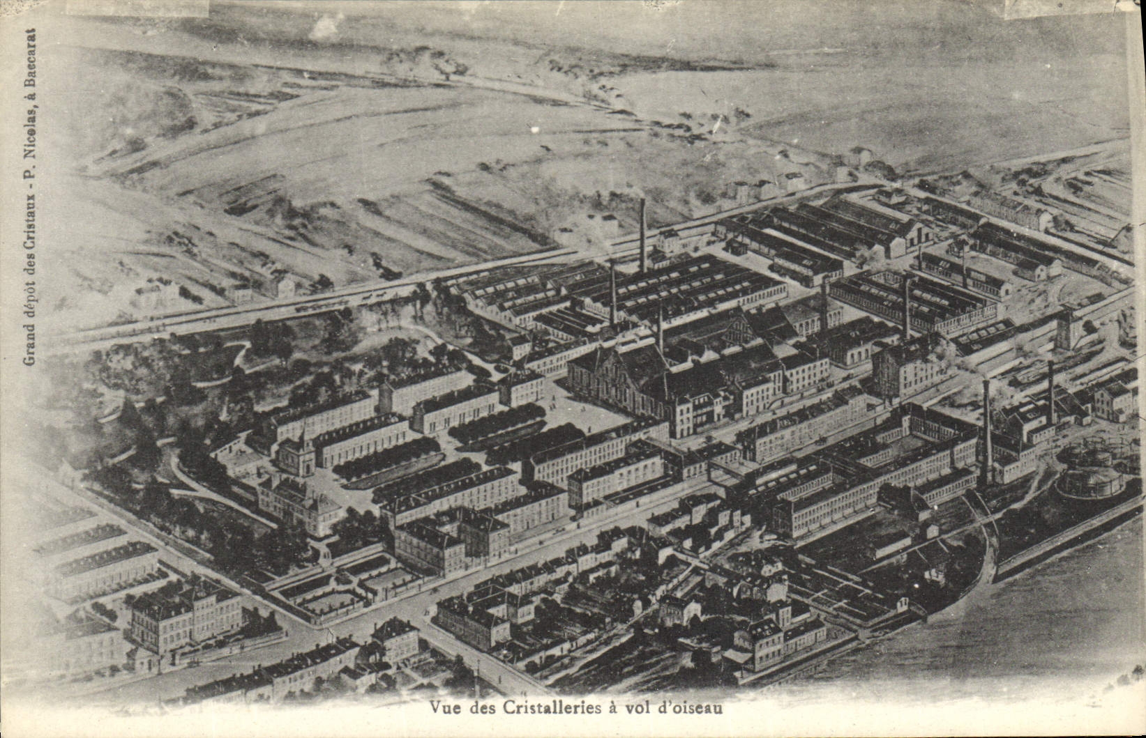CPA Vue des Cristalleries a vol d'oiseau