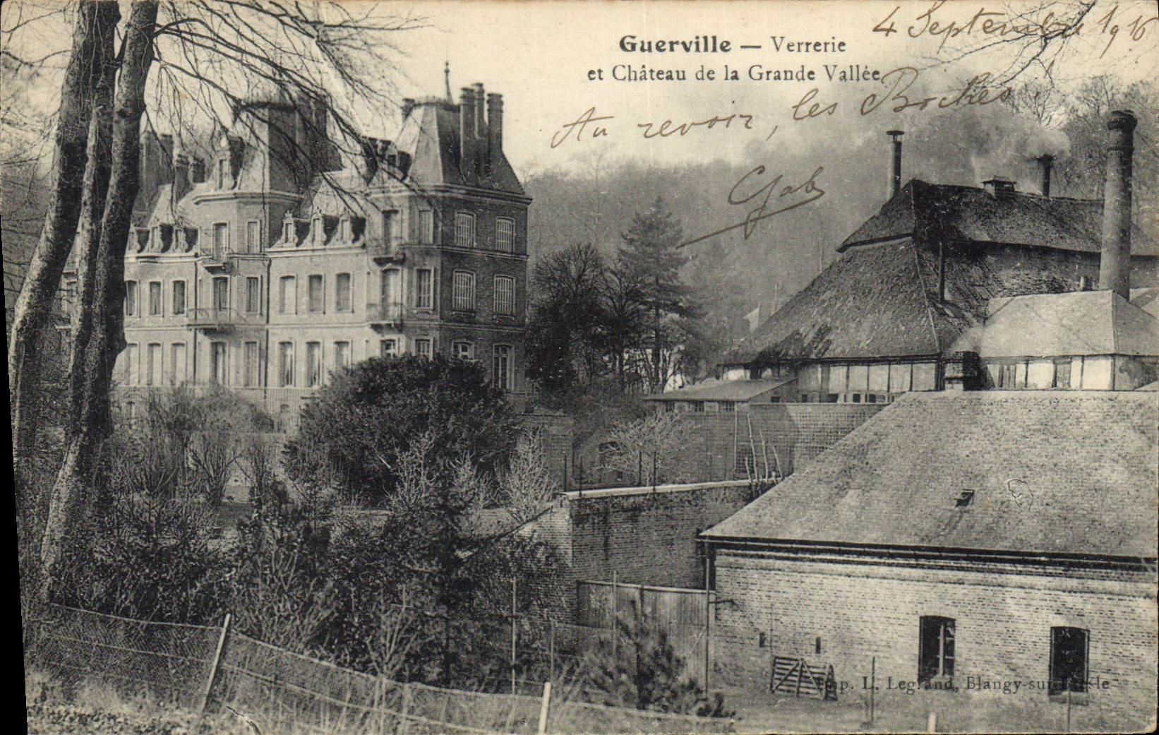 CPA Guerville Verrerie et chateau de la Grande Vallee