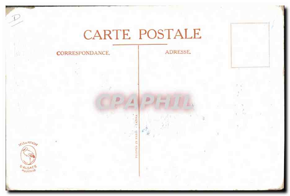 CPA Publicite Potasse d'Alsace Ane Mule — Rückseite