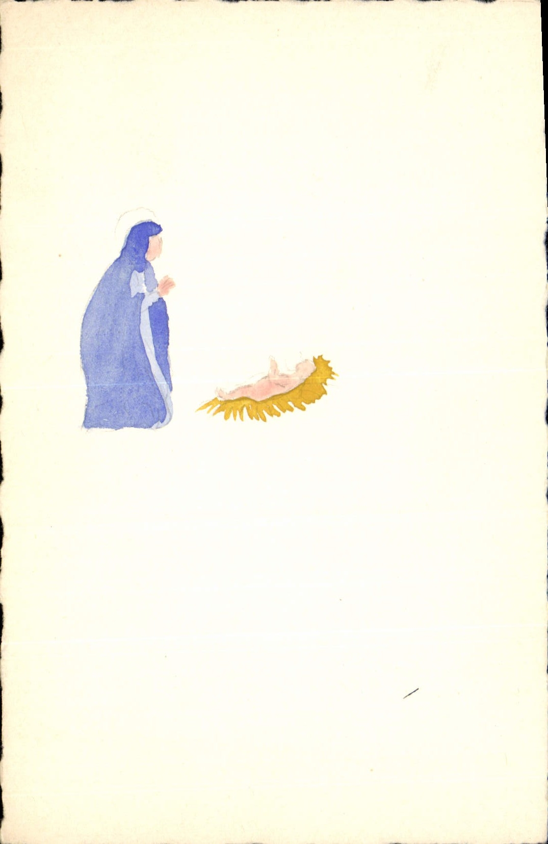 Nascita — Maria adorante il Bambino Gesù — cartolina postale anonima