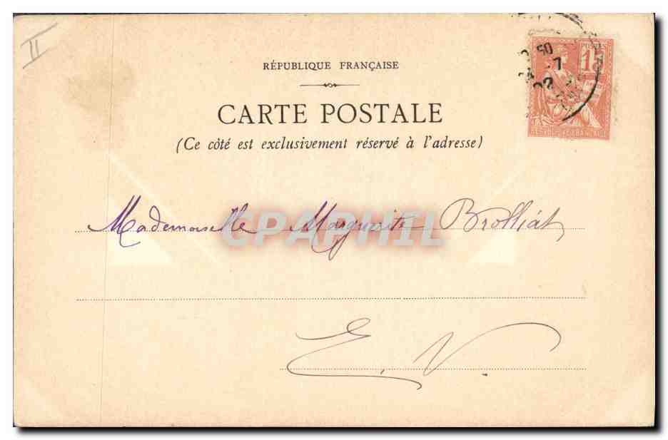 CPA Fantaisie (dessin a la main) Fleurs  — Rückseite