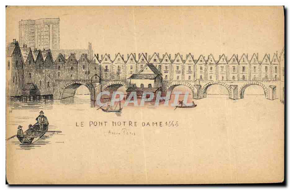 Le Pont Notre Dame — Paris — gravure de Aucun, Paris