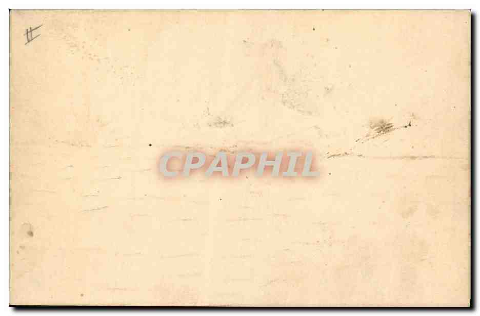 Bateau à voile au coucher du soleil — dessin enfantin — sans éditeur ni numéro de série visible — Verso