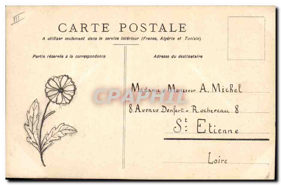 Fleurs de printemps — Pâques 1908 — Carte postale intérieure — Reverso
