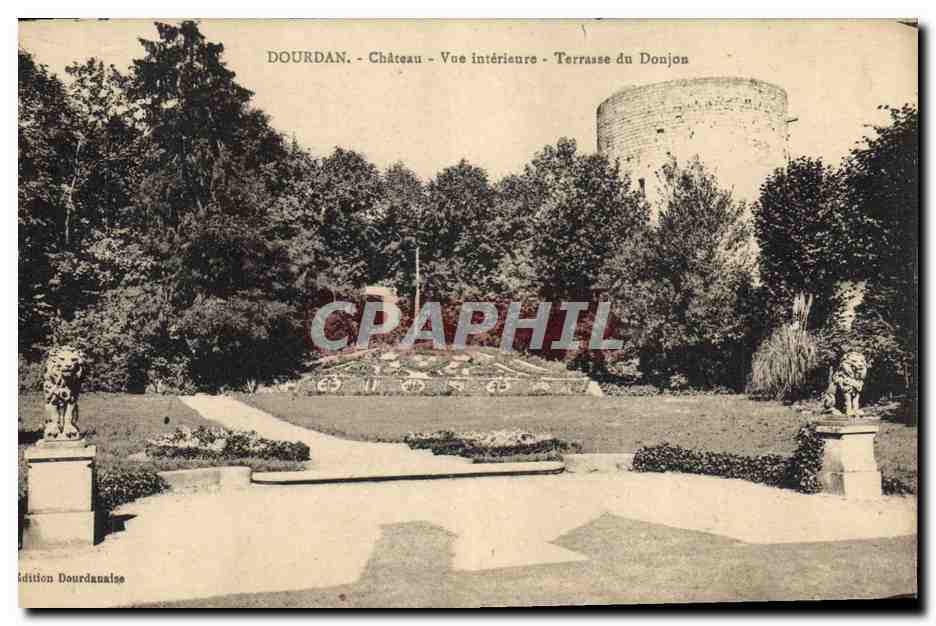 CPA Chateau Dourdan Vue interieure Terrasse du donjon