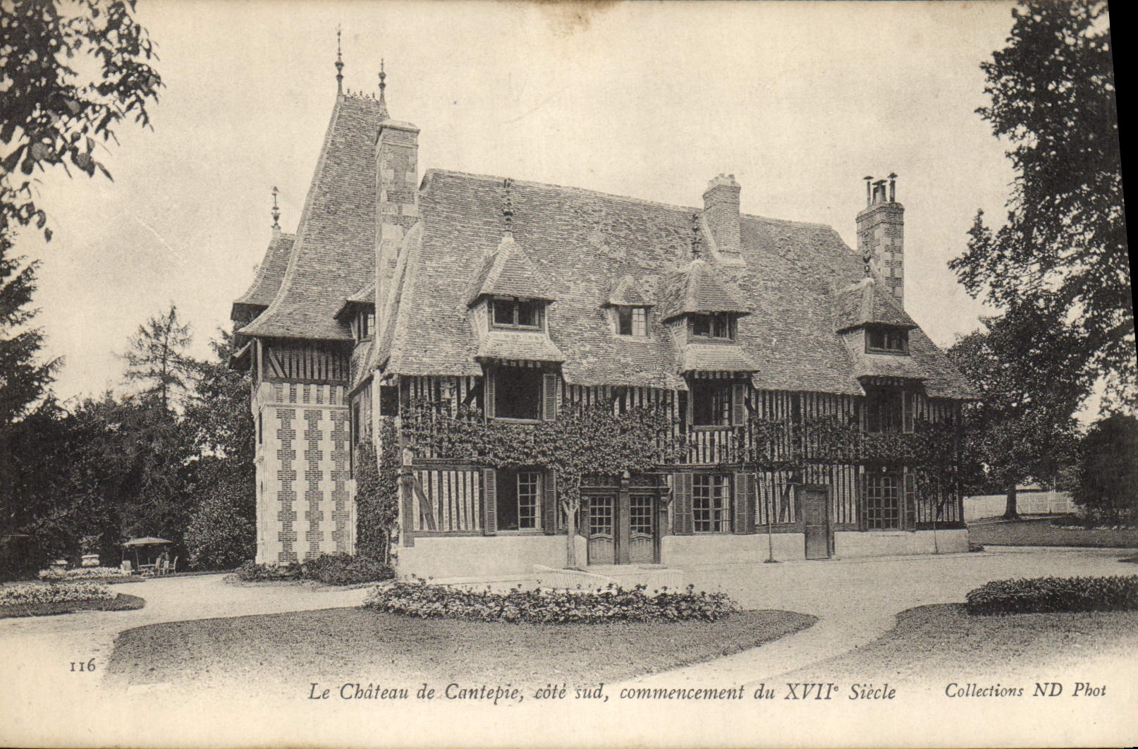 Le Château de Cantepie, côté sud, commencement du XVIIe Siècle — Collections ND Phot, n° 116 - Anverso