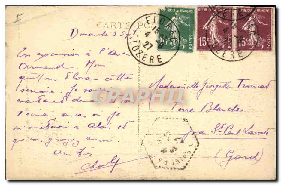 CPA Grottes Aven Armand La foret vierge — Verso