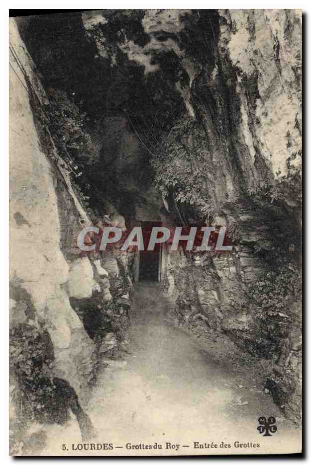 CPA Grottes Lourdes Grottes du Roy Entree des grottes