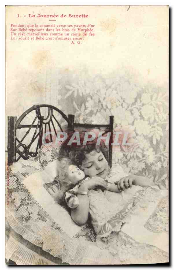 CPA Fantaisie Enfant La journee de Suzette Poupee 