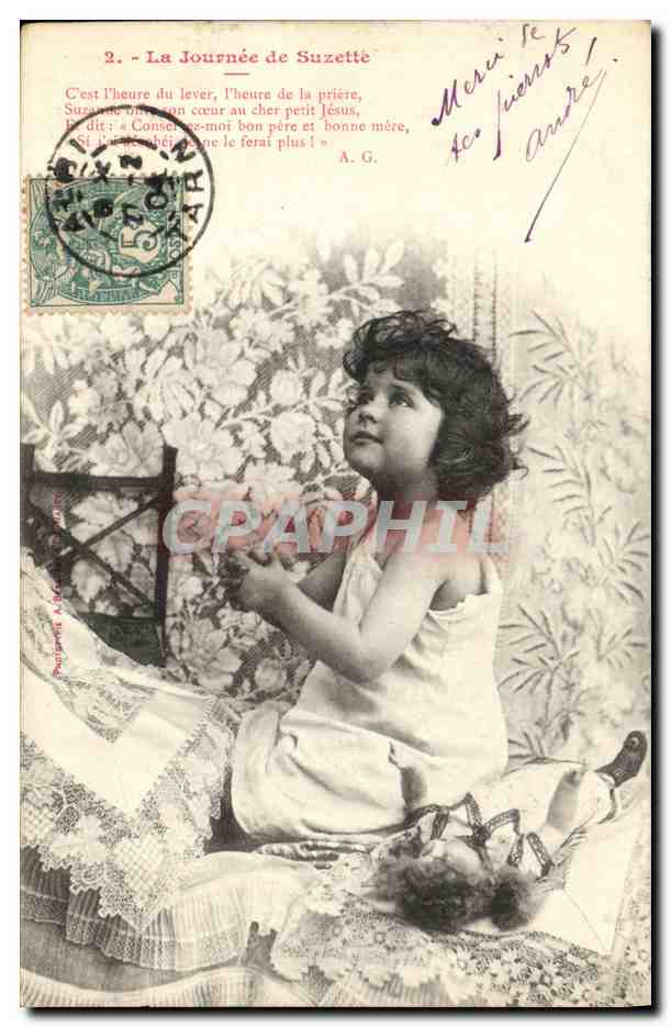 CPA Fantaisie Enfant La journee de Suzette Poupee 
