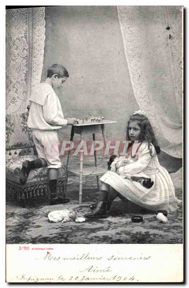 CPA Poupee Enfants Soldats de plomb