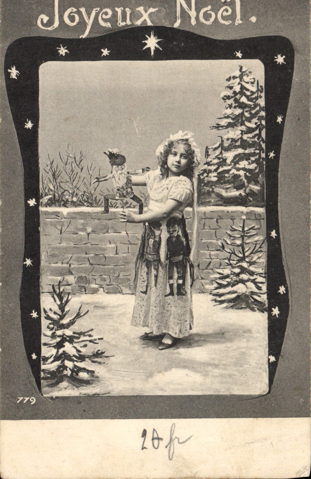 Fille avec jouets enneigés — édition 779 — éditeur non identifié
