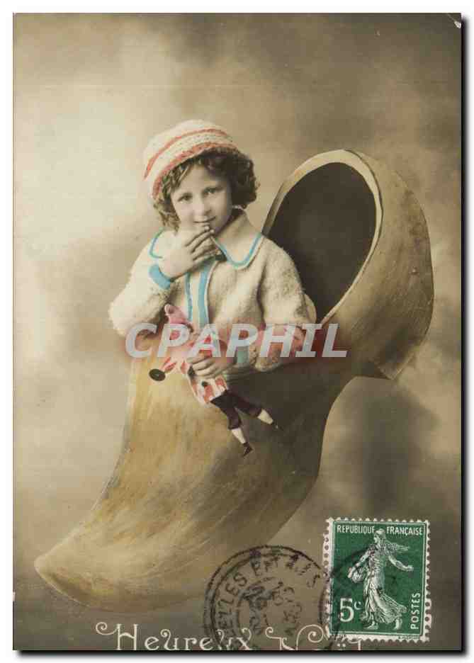 CPA Poupee Enfant Sabot