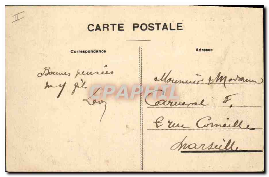 CPA Palais de Justice et rue de l'Hotel de ville Brive — Verso