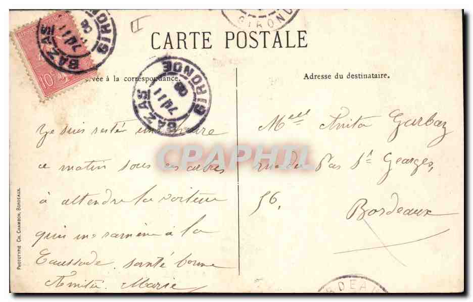 CPA Palais de Justice Bazas — Verso