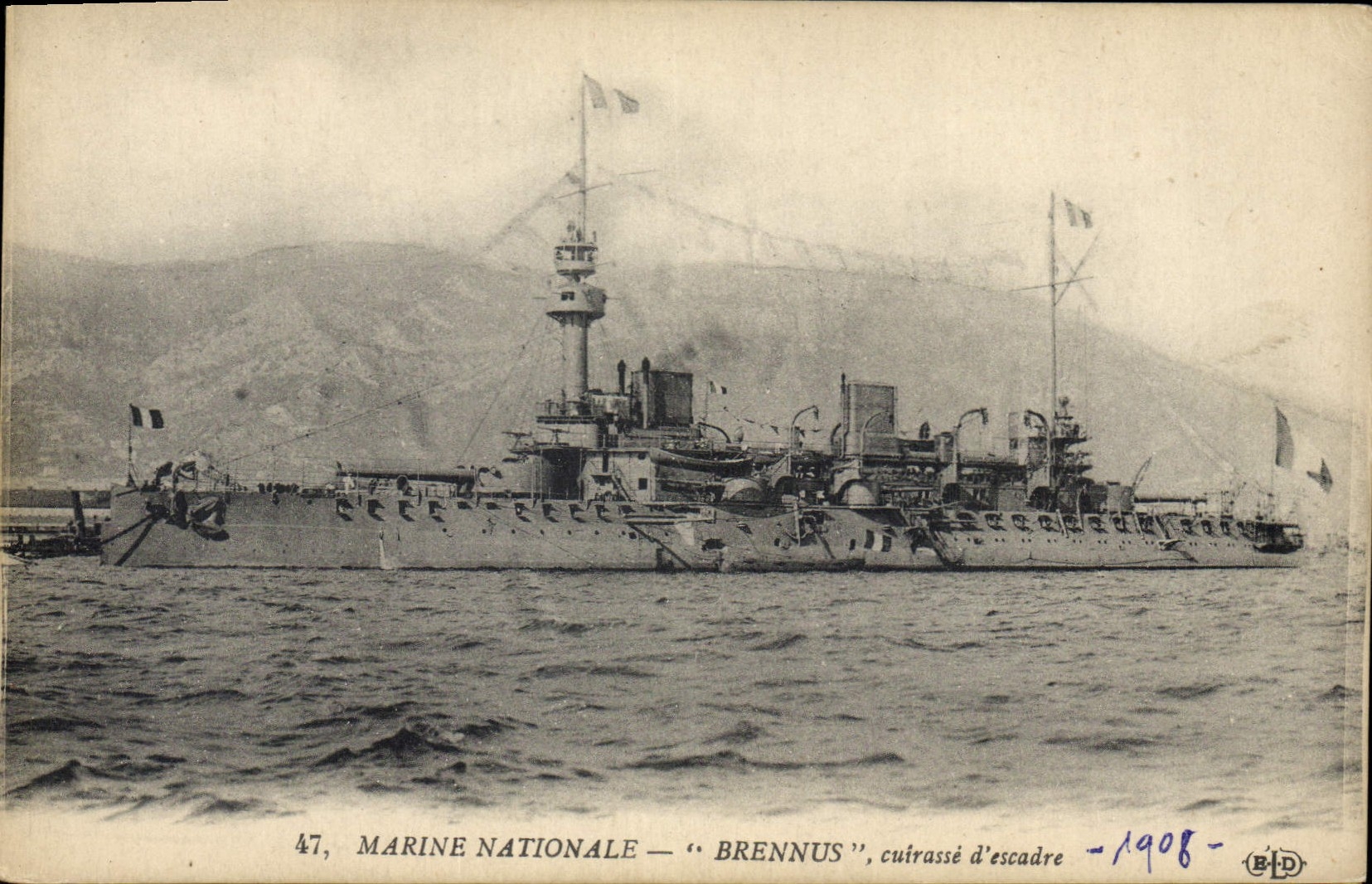Brennus — cuirassé d'escadre — Marine Nationale — 1908