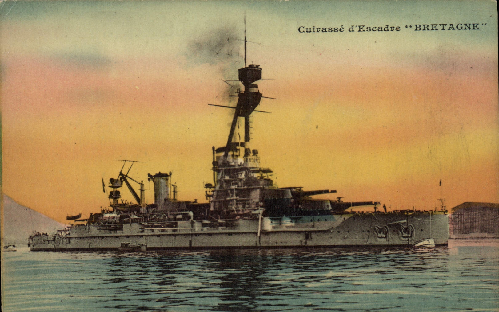 Cuirassé d'Escadre "BRETAGNE" — bateau de guerre — éditeur Laugier, Toulon