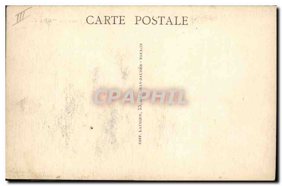 Cuirassé d'Escadre "BRETAGNE" — bateau de guerre — éditeur Laugier, Toulon — Verso