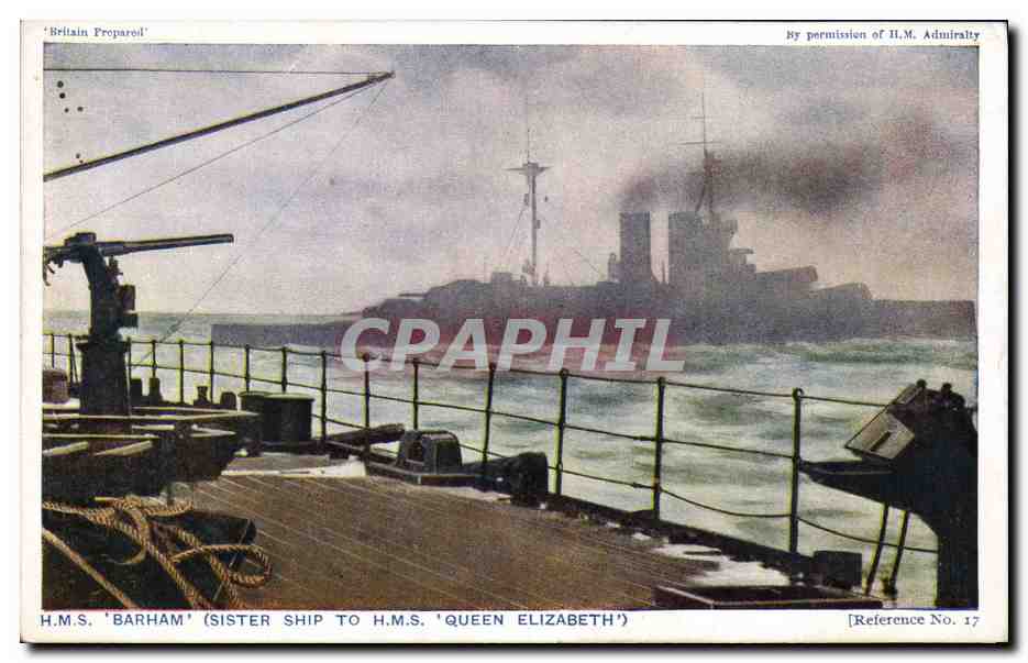 CPA Bateau de Guerre HMS Barham Sister ship to HMS Queen Elizabeth