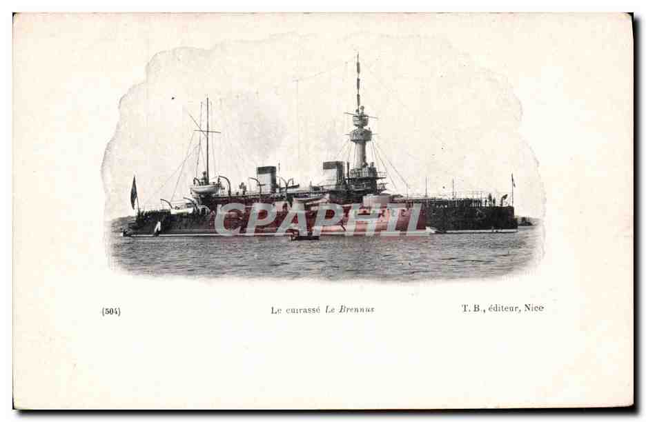 CPA Bateau de Guerre Le cuirasse Le Brennus