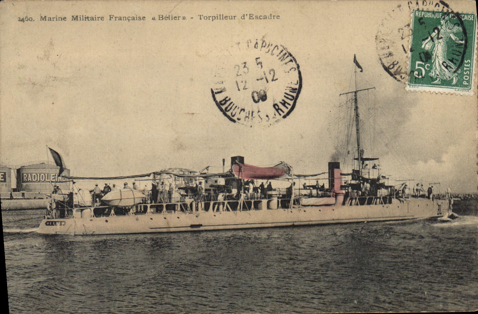 Marine Militaire Française « Bélier » - Torpilleur d'Escadre — Éditeur Radioléne, n° 2460