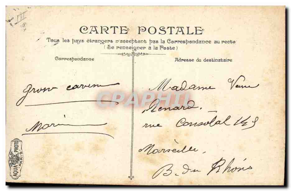 CPA Bateau de Guerre Le Bouvines — Verso