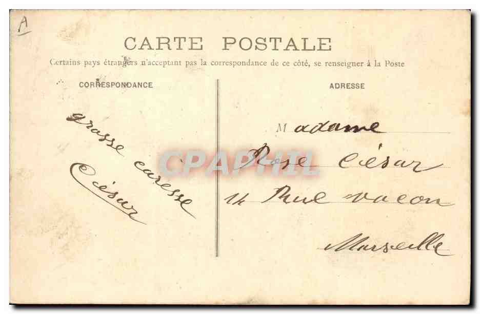 CPA Bateau de Guerre Toulon Le Cuirasse — Verso