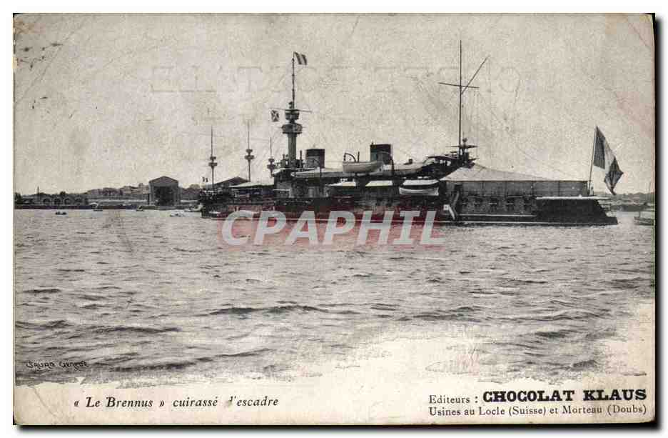 CPA Bateau de Guerre Le Brennus Cuirasse d'escadre 