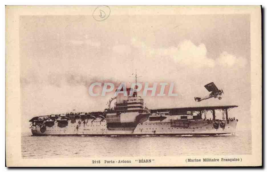 Porte-Avions "BÉARN" — Marine Militaire Française — Éditeur CPAPHIL, n° 2448