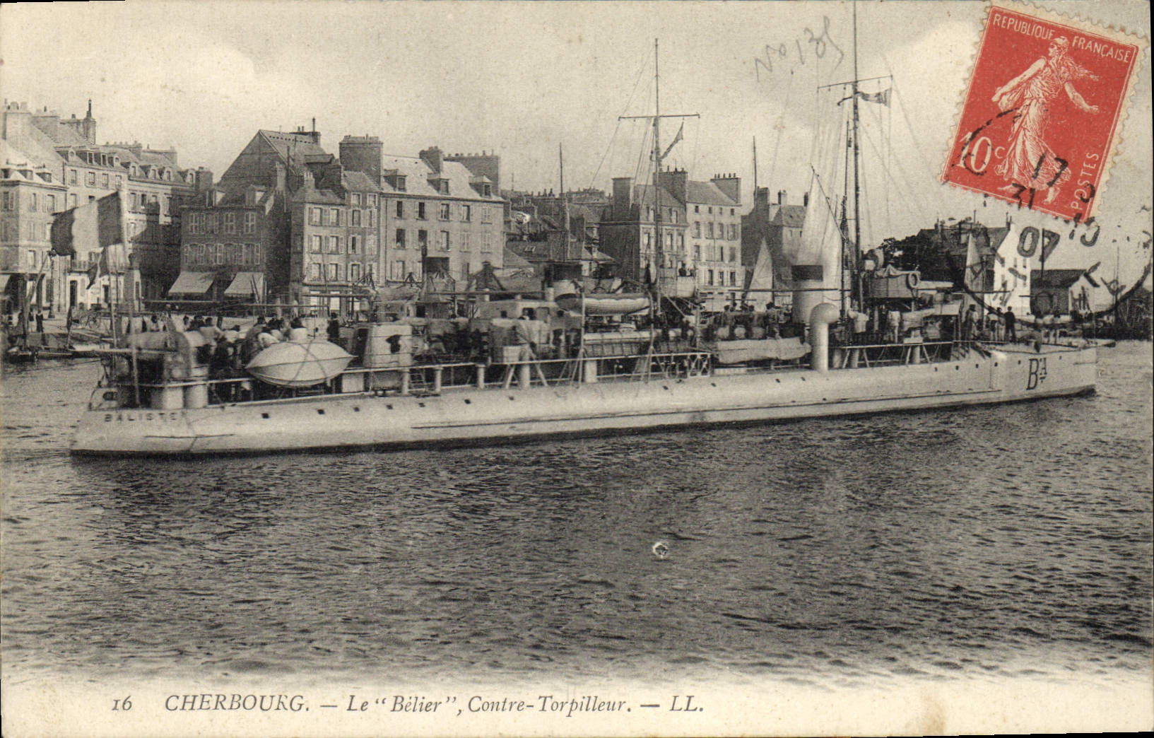 Cherbourg — Le "Bélîer", Contre-Torpilleur — LL. n°16