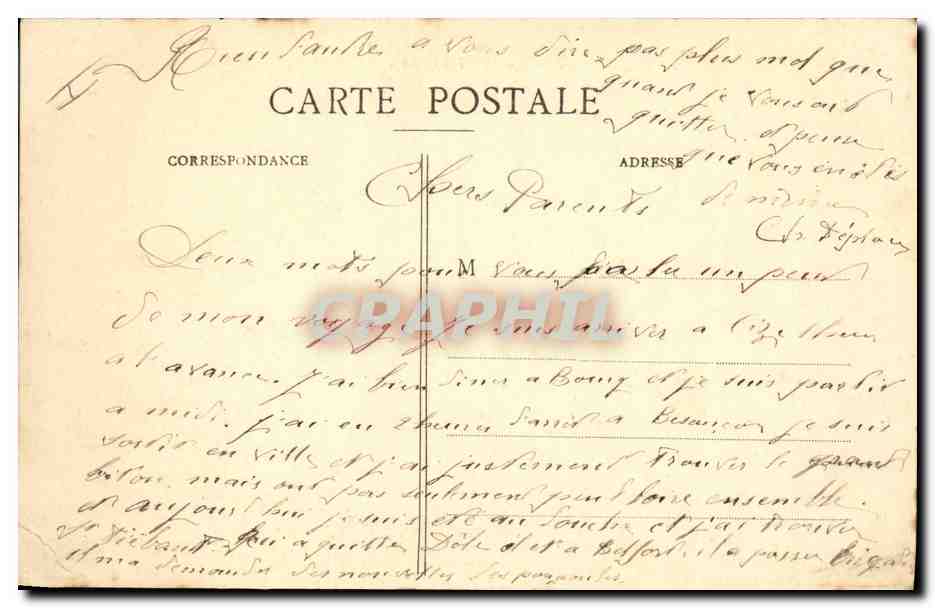 CPA Prefecture et le Cercle Militaire Belfort — Rückseite