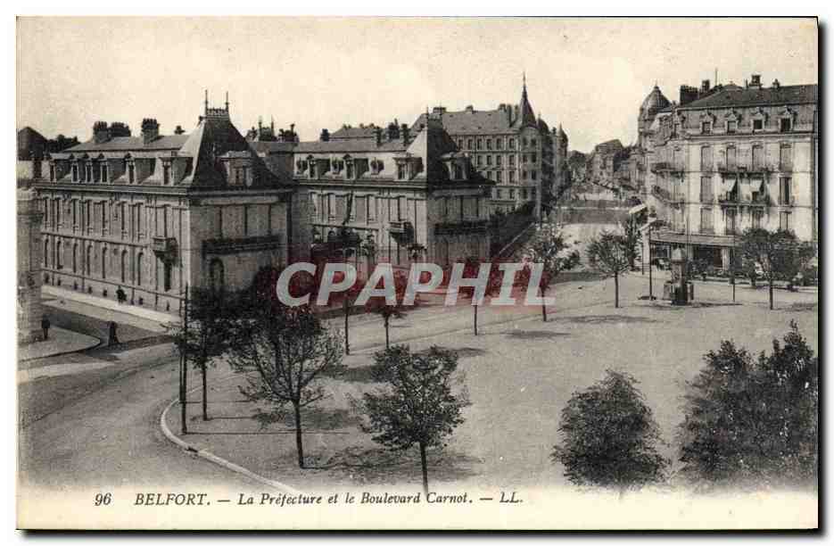 CPA Belfort La Prefecture et le boulevard Carnot