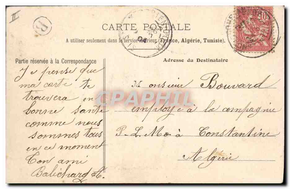 CPA Prefecture et le Telegraphe Clermont Ferrand — Verso