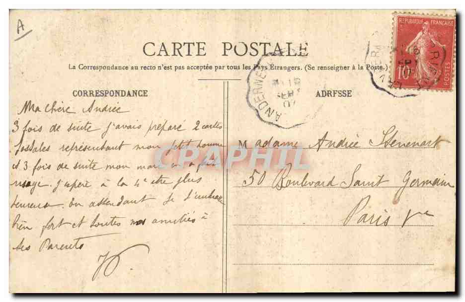 CPA Folklore Calinerie Enfants — Verso
