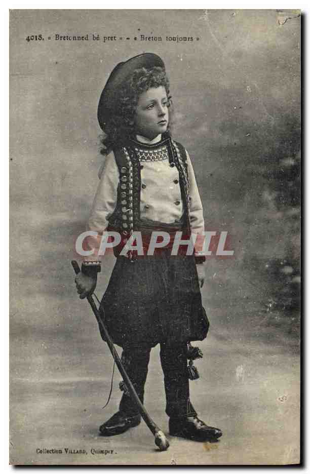 CPA Folklore Breton Enfant