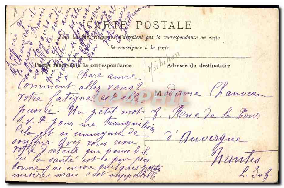CPA Folklore Pontivy La mere et l'enfant — Verso