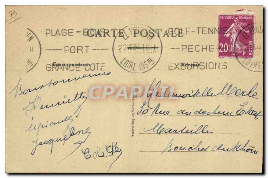 CPA Folklore Bourg de Batz Un jour de fete  — Verso