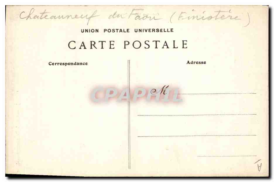 CPA Folklore Jeune fille de Chateauneuf du Faou — Verso