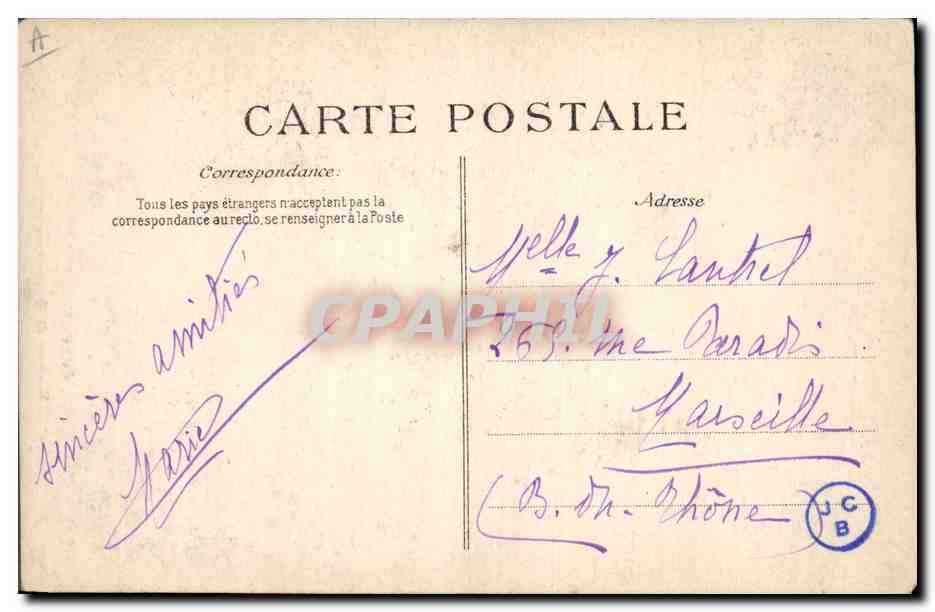 CPA Folklore Environs de Quimper Jeune Breton — Verso