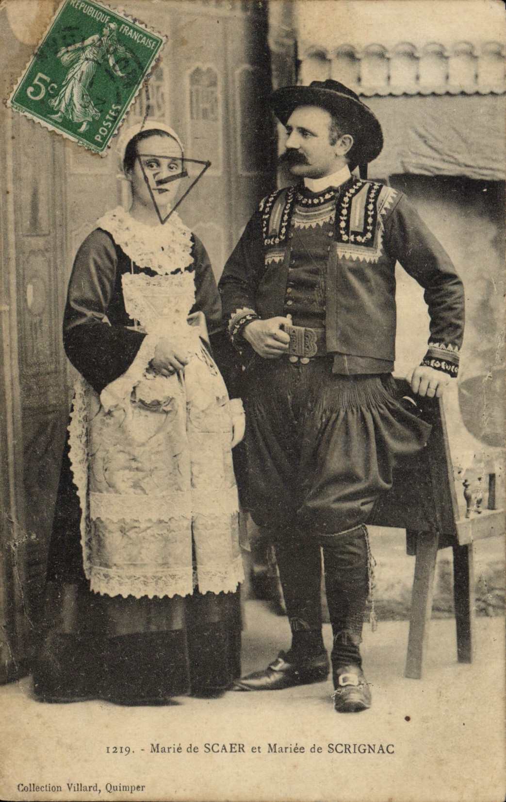 CPA Folklore Marie de Scaer et mariee de Scrignac Mariage