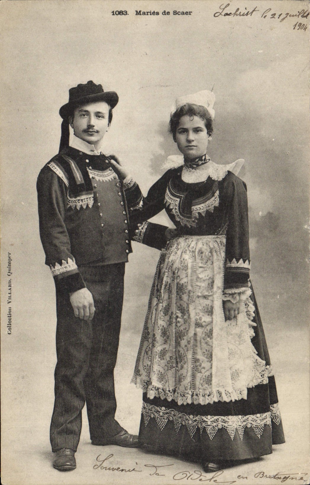 CPA Folklore Maries de Scaer Mariage