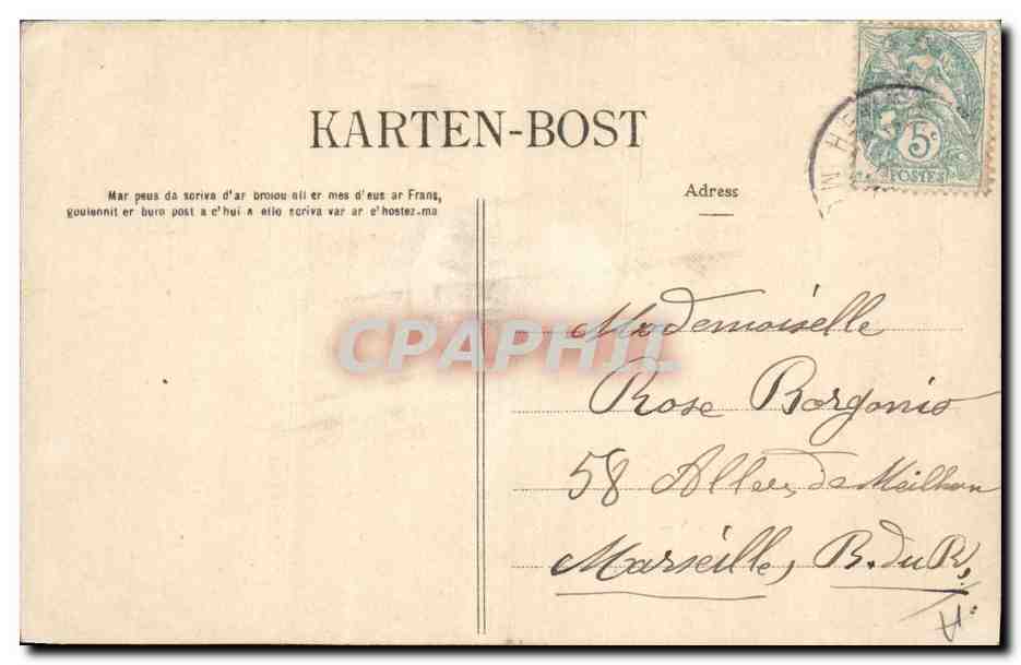 CPA Folklore Maries de Scaer Mariage — Verso